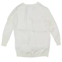 美品 LANVIN en Blue ランバン オンブルー 長袖 ニット カーディガン エルボーパッチ 切替 ドッキングカットソー 38 白 ホワイト レディース 古着 中古 USEDのサムネイル