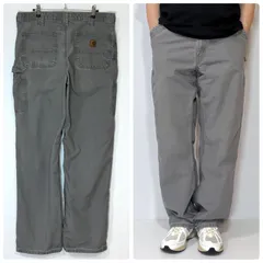 00s 良色 美フェード Carhartt B151 FAT Dungaree Fit W36L34 実寸W35.5L32 カーハート ライトダック シングルニー ペインターパンツ グレー ワークパンツ ダンガリーフィット 薄手 リアルワークp26073701のサムネイル