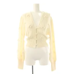 マメクロゴウチ  Mame Kurogouchi Bubble Pattern Cropped Knitted Cardigan カーディガン ニット 長袖 2 オフホワイト /HK ■OSのサムネイル