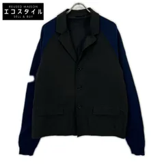 MARNI　マルニ　ブラック×ブルー ニット切り替えジャケットのサムネイル