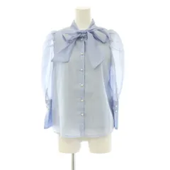スウィングル Swingle ロングカフスシアーボウタイブラウス M スモークブルー /ES ■OSのサムネイル