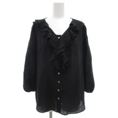 ティビ tibi フリルシャツ ブラウス 長袖 2 プリーツ 紺 ネイビー /GV ■GY43のサムネイル
