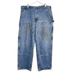 Carhartt カーハート ダブルニー デニムペインターパンツ 大きいサイズ ブルー(メンズ W40 L30)中古 古着 Y7330のサムネイル