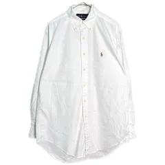 90年代 RALPH LAUREN ラルフローレン YARMOUTH 長袖シャツ ホワイト(メンズ 15)中古 古着 Y7384のサムネイル