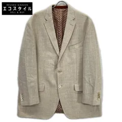 ETRO　エトロ　232-11807-0021 ベージュ アルパカ混 裏地総柄 サイドベンツ 2Bストライプテーラードジャケット　60のサムネイル
