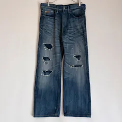 クラクト　CLUCT ダメージ加工　リペアデニム　42TALONジップ　赤耳　ハチノス　鬼ヒゲ　革パッチのサムネイル