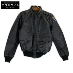 HOUSTON　ヒューストン　8173 ブラック A-2 LEATHER JACKET　38のサムネイル