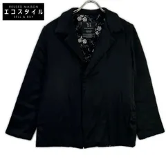 Y's　ワイズ　YL-J25-830 ブラック シルク×ウール ボタニカルデザイン パテッド1B ジャケット　3のサムネイル