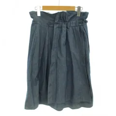 ジルサンダー JIL SANDER NAVY デニム スカート  36 青 ブルー プリーツ ひざ丈 ウエストギャザー /AG ■OS ■GY06のサムネイル