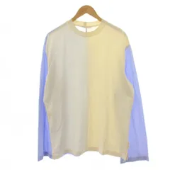マルニ MARNI 21SS 素材切替 Tシャツ カットソー 長袖 ストライプ柄 46 白 水色 HUMU0181Q0 /BMのサムネイル