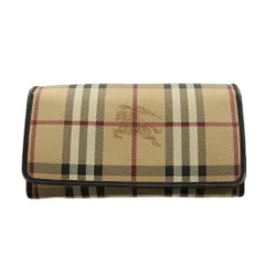 バーバリー BURBERRY ノバチェック 長財布 小銭入れ 二つ折り ロゴ レザー PVC ベージュ 黒 ブラック /AN17 ■GY18のサムネイル