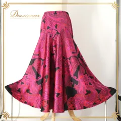 社交ダンス 衣装 Chacott ROYAL DANCE チャコットロイヤルダンス Chacott チャコット スカート レッスンウェア ブラック系 ペイズリー柄 光沢感 黒 ピンク系 パープル系 レッド系 華やか 鮮やか かわいい おしゃれ 上品 大人っぽいのサムネイル