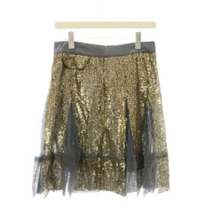 パトリツィアペペ PATRIZIA PEPE スカート 38 グレー ゴールドカラー スパンコール チュール ひざ丈 /JPのサムネイル