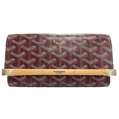 未使用品△GOYARD ゴヤール MONTE2MINTY50CL50P モンテカルロ ミニケース ポーチ ゴヤールディンキャンバス バーガンディ 仏製 箱付き