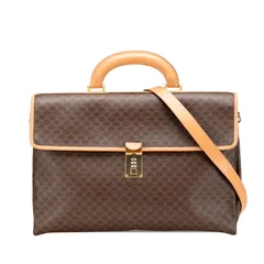 セリーヌ マカダム ビジネスバッグ ブリーフケース ショルダーバッグ 2WAY ブラウン PVC レザー メンズ CELINE【1-0264009】のサムネイル