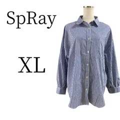★美品 SpRay スプレイ ブルー 長袖 シャツ・ブラウス XL(LL)のサムネイル