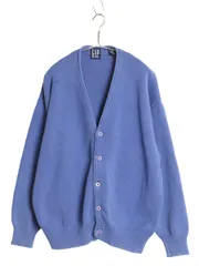 【クーポン配布中!】 90s オールド ギャップ コットン ニット カーディガン メンズ XL 古着 セーター 前開き 羽織り 重ね着 シンプル ブルー 無地 大きいサイズのサムネイル