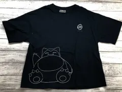 ポケットモンスター POKEMON カビゴン キャラクター モノクロ プリント 半袖 Tシャツ 紺 4L レディース コットン50% ポリエステル50%のサムネイル