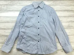 EZ by Zegna イージー バイ ゼニア Ermenegildo Zegna ロンドンストライプ 長袖 ボタンダウンシャツ 青 M メンズ コットン100% 日本製のサムネイル