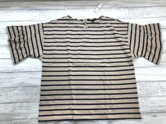 新品タグ付き ジェイクルー J.CREW ボーダー キャンディー フリルスリーブ 半袖 Tシャツ カットソー ベージュ XL レディース コットン100%のサムネイル
