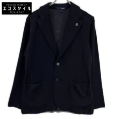 LARDINI　ラルディーニ　JWLJM56J ブラック ウール100 ブートニエール ミラノリブ ソリッドニットジャケット　XSのサムネイル