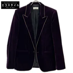 SAINT LAURENT PARIS　サンローランパリ　689562 21年製 パープル ベロア 1B ピークドラペル パイリング テーラードジャケット　48のサムネイル