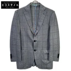ETRO　エトロ　グレー チェック柄 NUOVO JERSEY チェック2Bテーラードジャケット　44のサムネイル