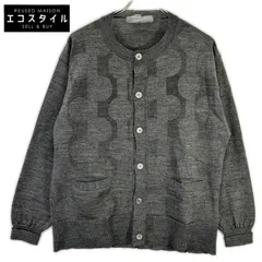 COMMEdesGARCONS HOMME　コムデギャルソンオム　00s 田中オム HE-N003 グレー 透かしプリント ニットカーディガン　表記なしのサムネイル