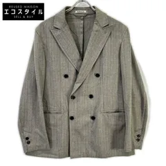 AURALEE　オーラリー　A8SJ01WH グレー WOOL SILK HERRINGBONE DOUBLE-BREASTED JACKET　3のサムネイル