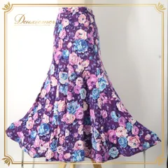 社交ダンス 衣装 Chacott ROYAL DANCE チャコットロイヤルダンス Chacott チャコット スカート レッスンウェア パープル系 花柄 植物柄 紫 青 水色 白 ピンク 華やか 鮮やか かわいい おしゃれ 上品 大人っぽい ブルー系のサムネイル