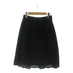 トゥービーシック TO BE CHIC スカート 40 黒 レース柄 ミニ丈 スカラップヘム /JPのサムネイル