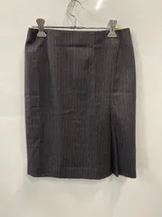 PD247⚫︎UNTITLED⚫︎アンタイトル⚫︎ヴィンテージ⚫︎タイトスカート⚫︎ひざ丈⚫︎スリット⚫︎バックファスナー⚫︎ピンストライプ⚫︎レディース⚫︎size1⚫︎チャコールグレーのサムネイル