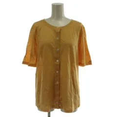 マドモアゼルノンノン mademoiselle NON NON シャツ ブラウス ラミー 半袖 ラウンドネック 40 黄 イエロー R0323UCD006 /GGのサムネイル