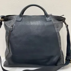 Y7003　B.stuff　ビースタッフ　2way　ショルダーバッグ　ハンドバッグ　レザー　レディース　メンズ　ユニセックス　グレー　ネイビー　大きめ　大容量　通勤　通学　仕事用バッグ　普段使いのサムネイル