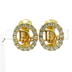 【中古】Dior ディオール GP ラインストーン ロゴ オーバル イヤリング ゴールド 589047 イヤリングのサムネイル