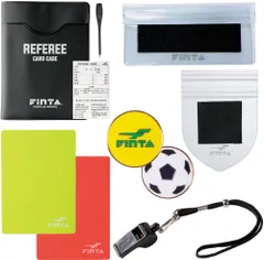 フィンタ FINTA サッカー レフェリースターターセットC カードケース 記録用紙 警告・退場カード えんぴつ1本 トスコイン ホイッスル ワッペンガード リスペクトワッペンガード  FT5991 -のサムネイル