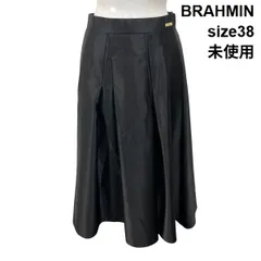◆ 未使用 ブラーミン BRAHMIN スカート ロング丈 タック ブランドロゴプレート Aライン 黒 38 S 7号 レディース S6I630のサムネイル