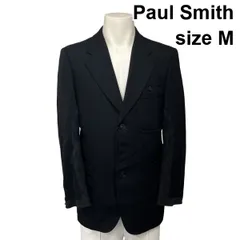 ◆ ポールスミス Paul Smith ジャケット 長袖 ノッチトラペル Vネック フラップポケット 黒 ウール M メンズ S6I653のサムネイル