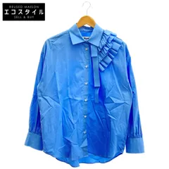 MSGM　エムエスジーエム　3841MDE11X ブルー フリルリボン シャツカラー ブラウス　38のサムネイル