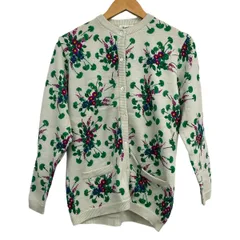 KENZO(ケンゾー) カーディガン サイズ38 M レディース美品  - ライトグリーン×パープル×マルチ 長袖/花柄/Compositionのサムネイル