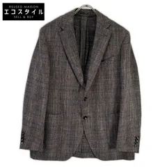 LARDINI　ラルディーニ　JR0526AQ ブラウン ウールリネンコットン チェック テーラードジャケット　52のサムネイル