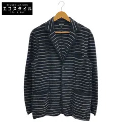 GIORGIOARMANI　ジョルジオアルマーニ　KSG12MKS08M ネイビー カシミヤ混 パイル地 ボーダー カーディガン　52のサムネイル