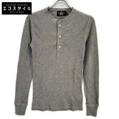 RRL　ダブルアールエル　782751189001 グレー コットン ヘンリーネック ロングスリーブワッフルカットソー　XSのサムネイル