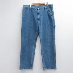 W38/古着 ラングラー ペインター パンツ メンズ 90年代 90s USA製 ネイビー デニム 26jul29のサムネイル