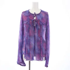 イザベルマラン ISABEL MARANT タグ付き 2022年製 AMETISSA TOP ブラウス プルオーバー 長袖 総柄 シルク100％ シアー 36 S 紫 パープル /KH ■GY21のサムネイル