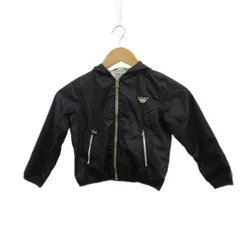 アルマーニ ジュニア ARMANI Jr パーカー ブルゾン キッズ 子供服 長袖 ジップアップ 総柄 ロゴ ワッペン 4A 紺 ネイビー /XZ ■ECA004のサムネイル