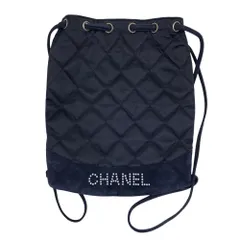 CHANEL シャネル マトラッセ バックパック ナップサック リュックサック バッグ パールロゴ キルティング サテン/レザー ネイビー 高級感 上品 軽量 収納力 斜め掛け 肩掛け 通勤 通学 旅行 メンズ レディースのサムネイル