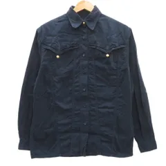 トラサルディ TRUSSARDI シャツ ブラウス 紺 ネイビー 長袖 レギュラーカラー /SM29 ■ECC004のサムネイル