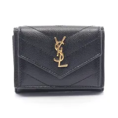 サンローランパリ SAINT LAURENT PARIS 三つ折り財布 タイニーウォレット モノグラムサンローラン ブラック レザー モノグラム 三つ折り財布 レディース Used Bのサムネイル