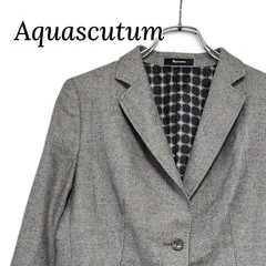Aquascutum アクアスキュータム グレー レディース 長袖 ジャケット テーラードジャケット ブレザー ツイードジャケット ヘリンボーン 高級ブランド フォーマル オフィス 通勤【サイズ12】XLサイズ相当 506KJのサムネイル